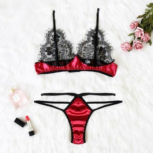 Lace Strappy Lingerie Set
